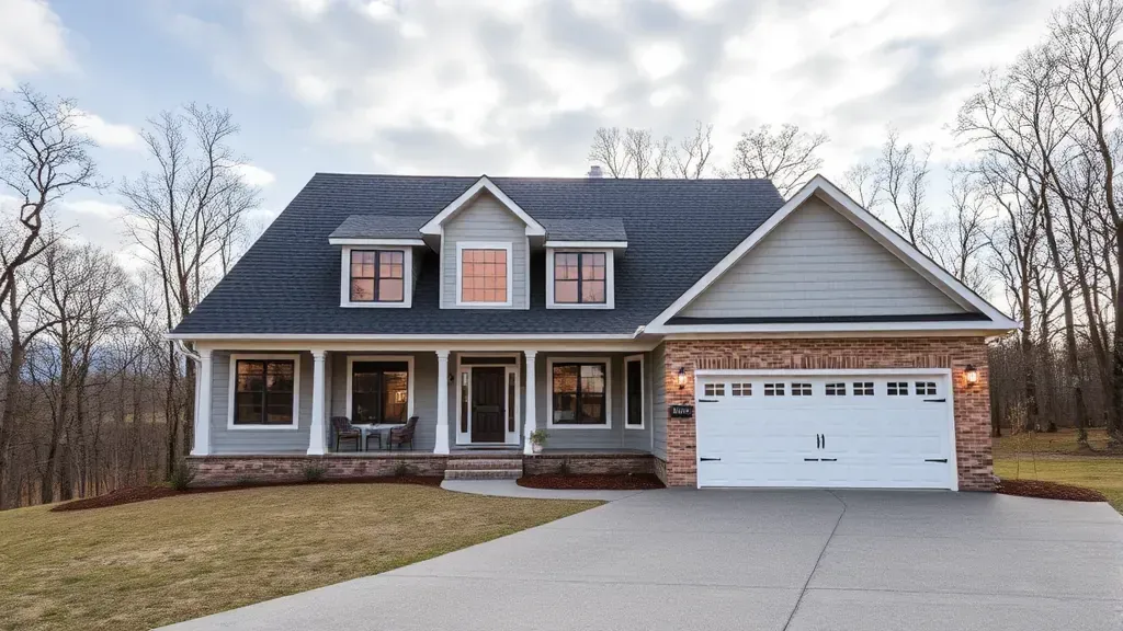 Beautifully remodeled Kingston, TN home with modern living room, hardwood floors, large windows, and updated kitchen.