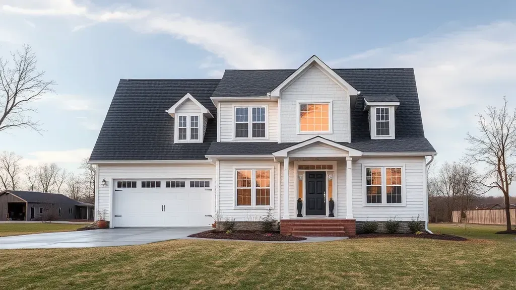 Modern home remodel in Dandridge, TN, featuring a bright living room with large windows and a sleek open-concept kitchen.
