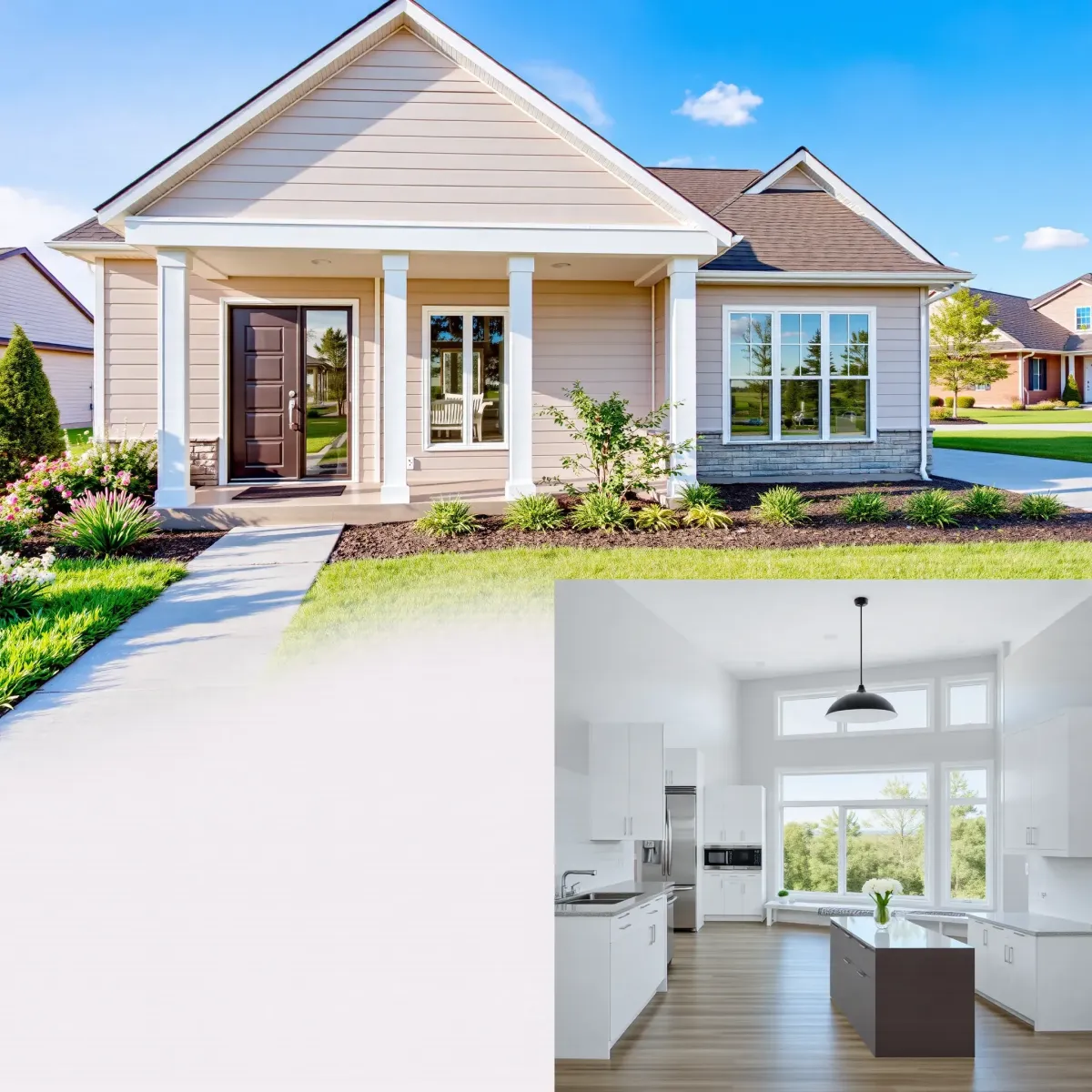 Modern remodeled Harriman, TN home interior featuring open living, high ceilings, large windows, sleek hardwood floors, and stylish decor.