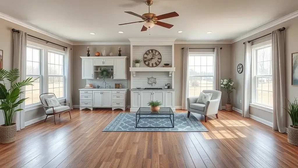 Stunning renovated home interior in Vonore, TN with modern design, natural light, high-end finishes, and elegant furnishings.