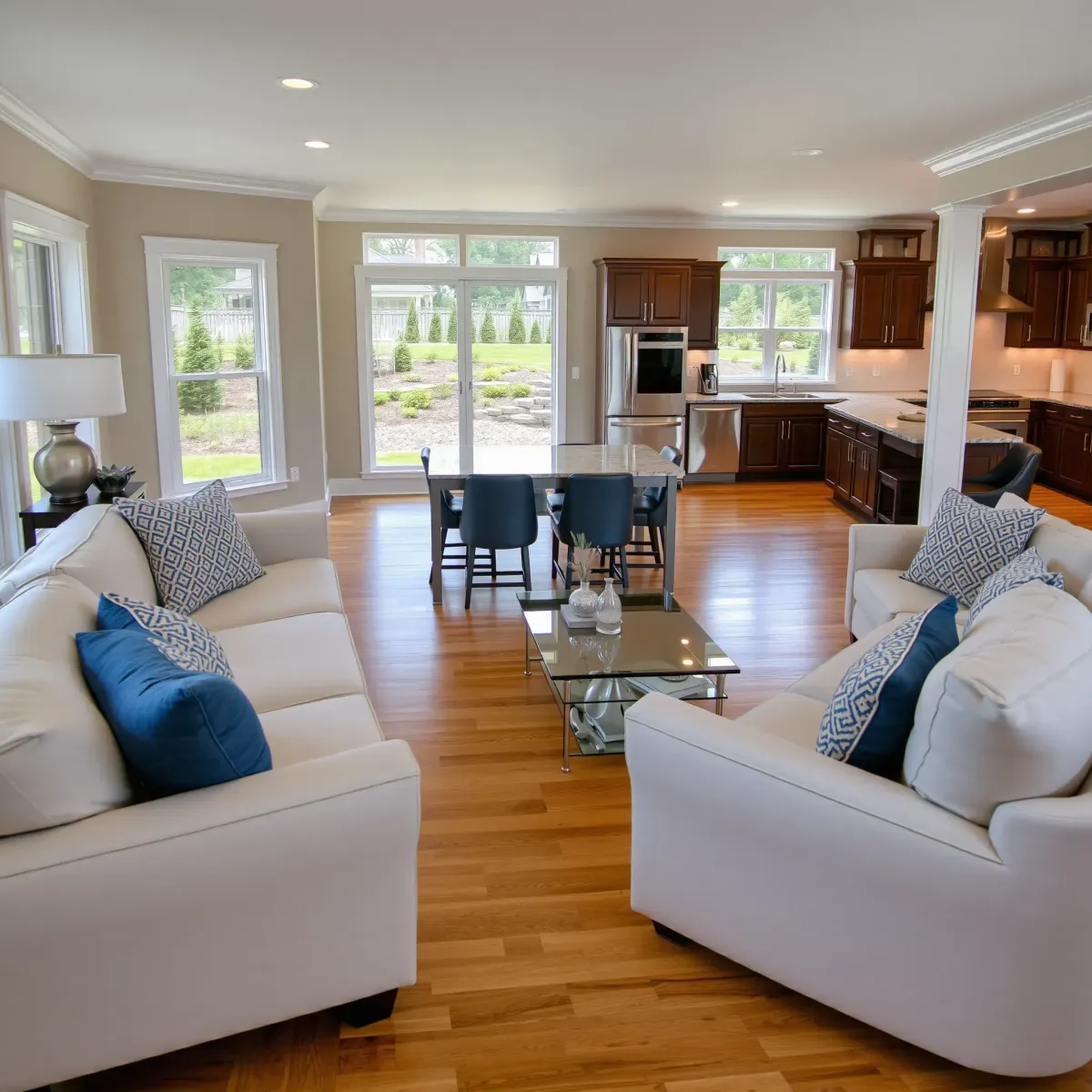Finished home remodel in Wartburg, TN: modern kitchen with granite, stainless appliances, custom cabinets, hardwood floors.