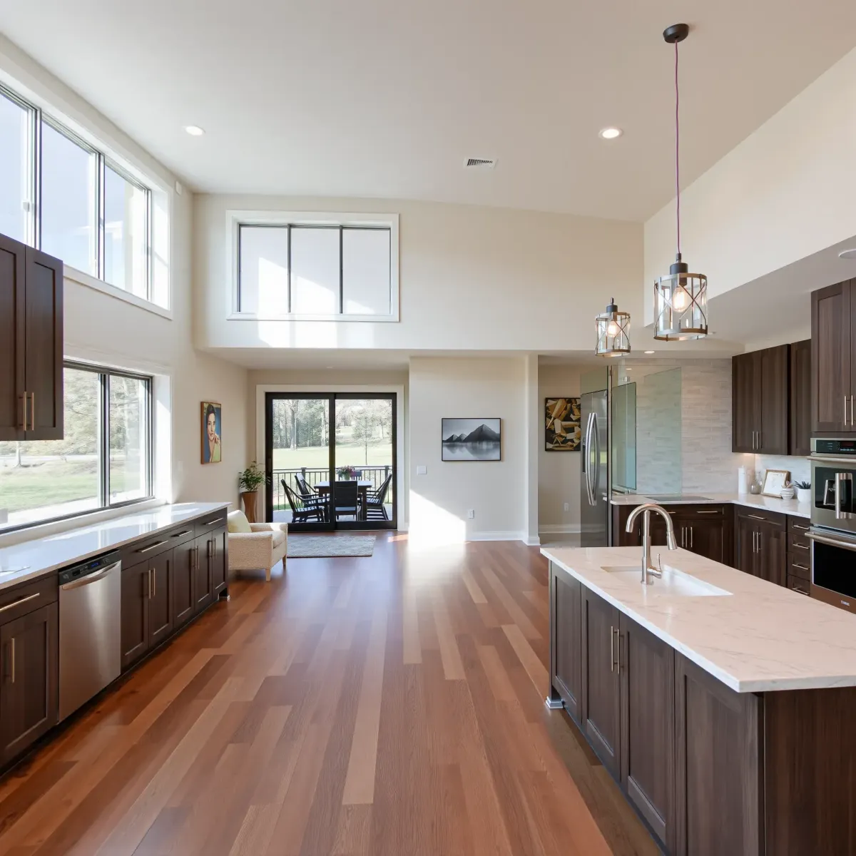 Bright renovated Greeneville TN home interior with modern decor, hardwood floors, custom cabinets, and stylish kitchen.