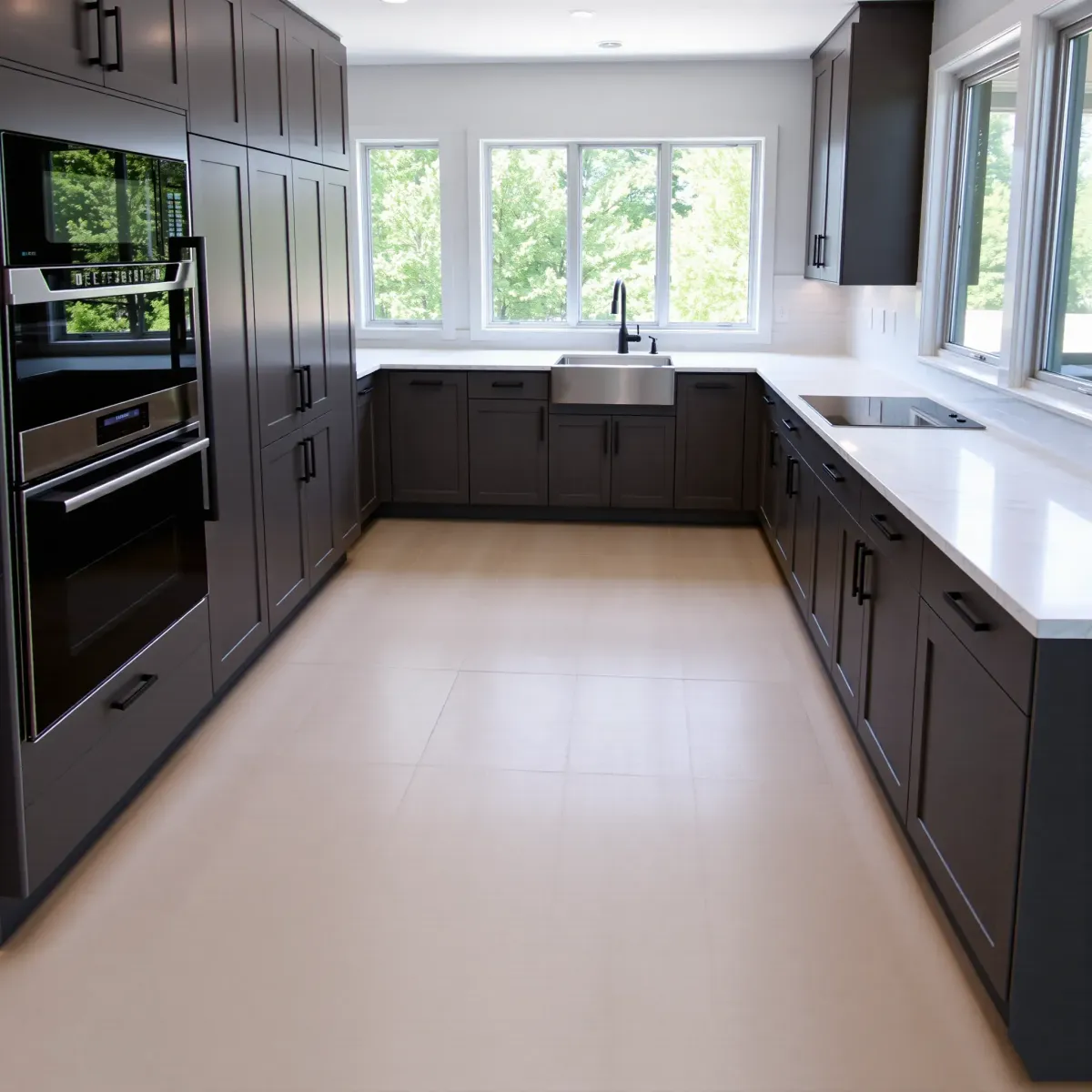 Remodeled Rockford, TN kitchen with modern appliances, granite countertops, warm wood cabinetry, and natural light.
