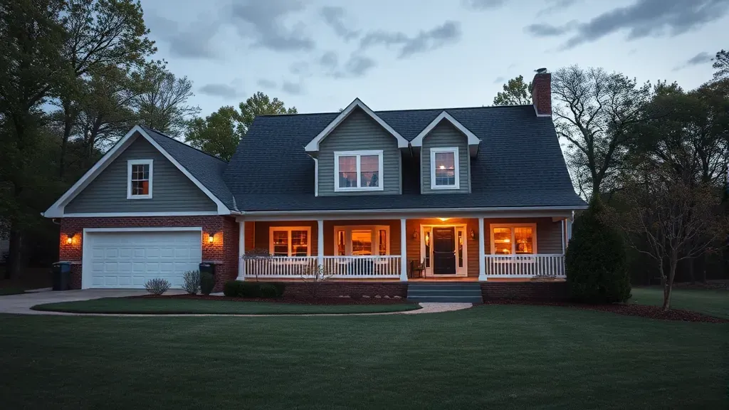 Modern remodeled Rockwood TN home with lush landscaping, stylish exterior, spacious driveway, and welcoming porch.