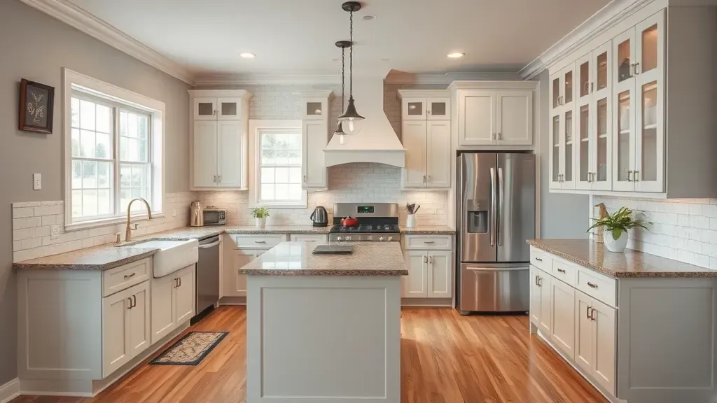 Finished modern kitchen in Madisonville, TN with light wood cabinets, stainless appliances, granite island, and natural light.