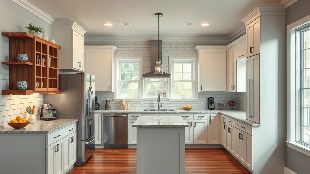 Freshly remodeled LaFollette, TN kitchen with modern cabinetry, granite countertops, stainless appliances, and natural light.
