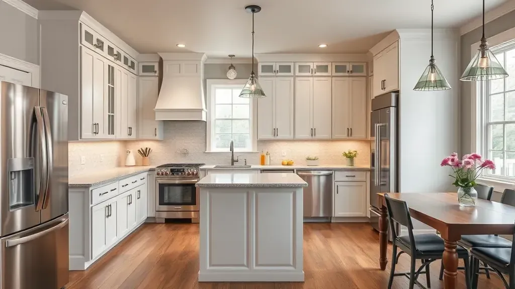 Recently remodeled Rutledge, TN kitchen with warm oak cabinets, granite countertops, stainless steel appliances, and lush views.
