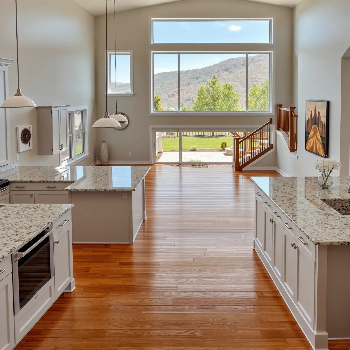 Modern renovated Newport, TN home with contemporary architecture, lush landscaping, spacious interior, and stylish decor.