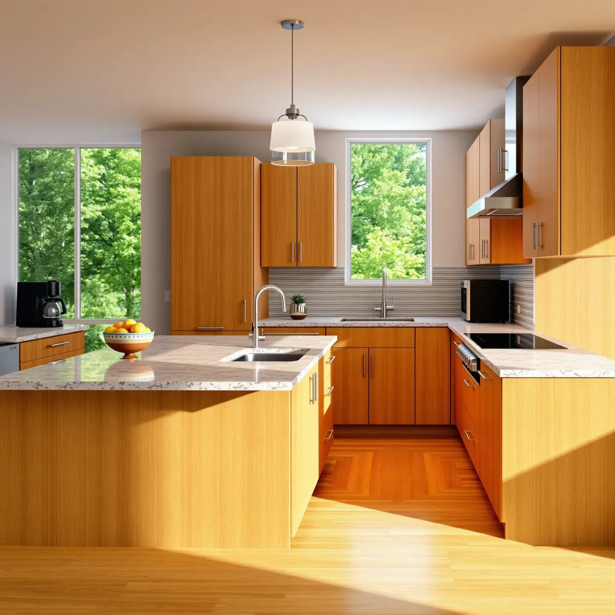 Beautiful Rutledge kitchen with modern cabinets, granite countertops, stainless appliances, hardwood floors, and natural light.