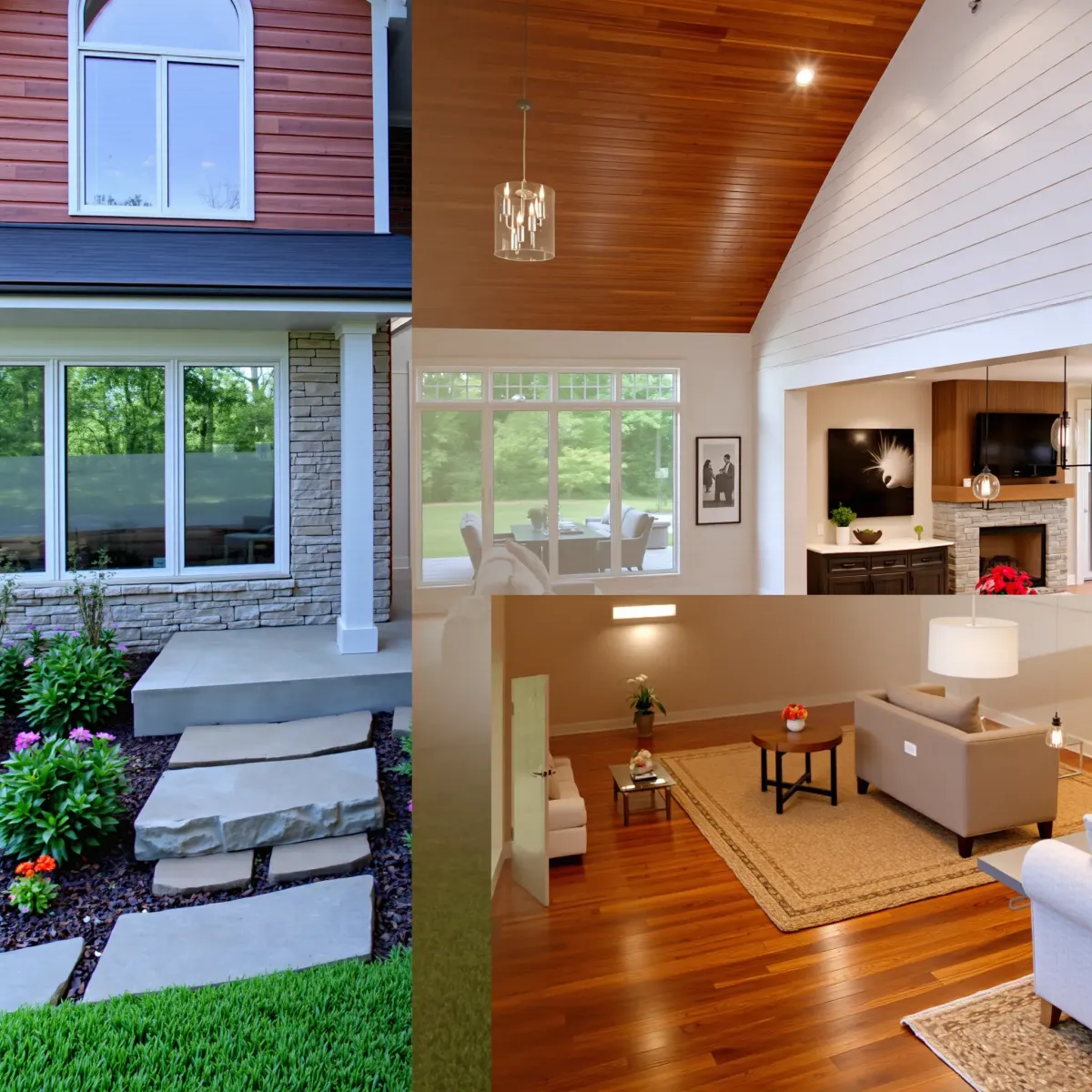 High-quality image of a fully renovated, modern home in Knoxville, TN showcasing complete interior and exterior remodel.