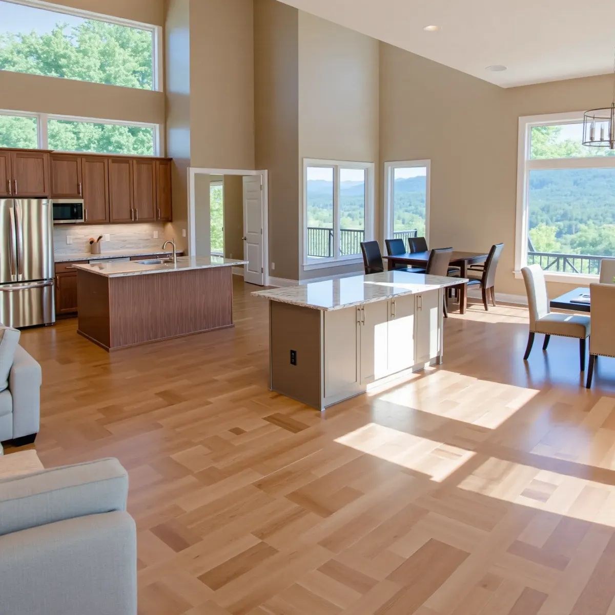 Beautiful renovated home in Pigeon Forge, TN with vibrant siding, panoramic windows, landscaped yard, mountain backdrop, and inviting porch.
