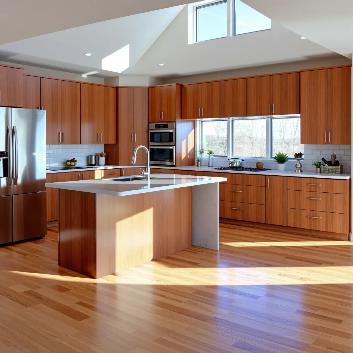 Modern Athens, TN kitchen with granite countertops, custom wood cabinets, stainless appliances, and bright natural light.