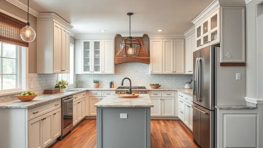 Beautiful Kingston, TN kitchen remodel featuring granite countertops, stainless steel appliances, custom cabinetry, and natural light.