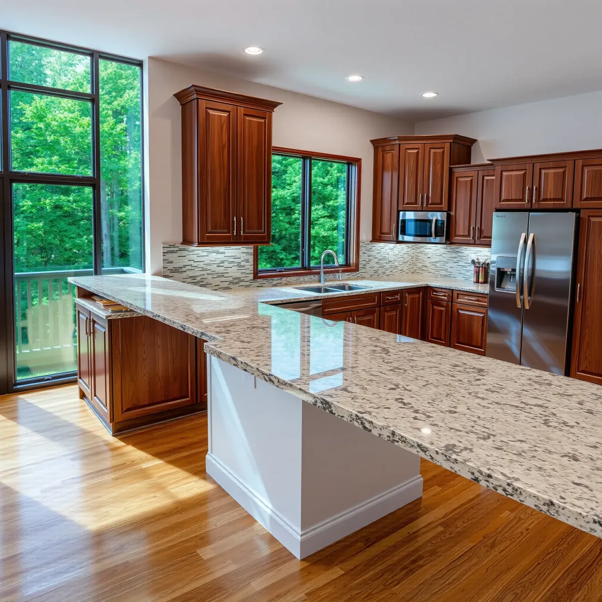 Beautifully renovated Maryville, TN kitchen with granite counters, stainless appliances, custom cabinets, and natural light.