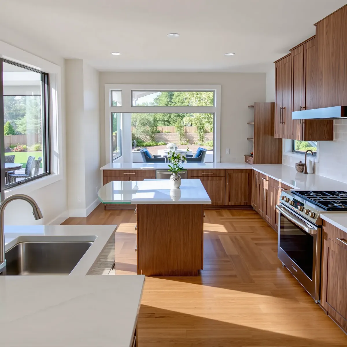 Beautiful kitchen remodel in Sweetwater, TN with granite countertops, stainless steel appliances, custom wood cabinetry, and natural light.