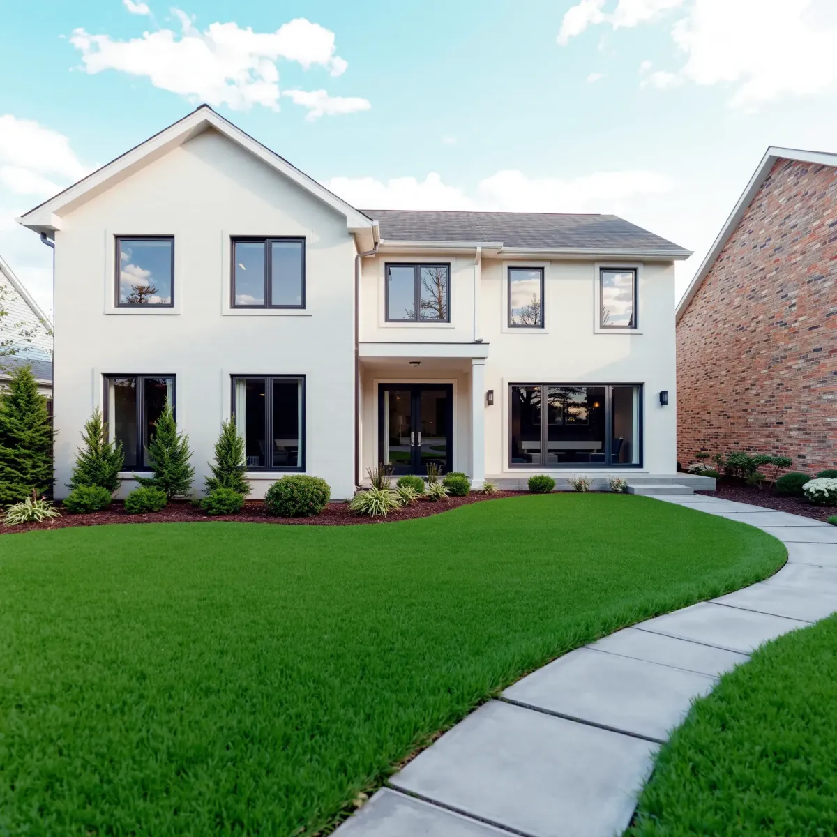 Recently completed home addition in Knoxville, Tennessee, blending seamlessly with the original house and featuring modern design elements.