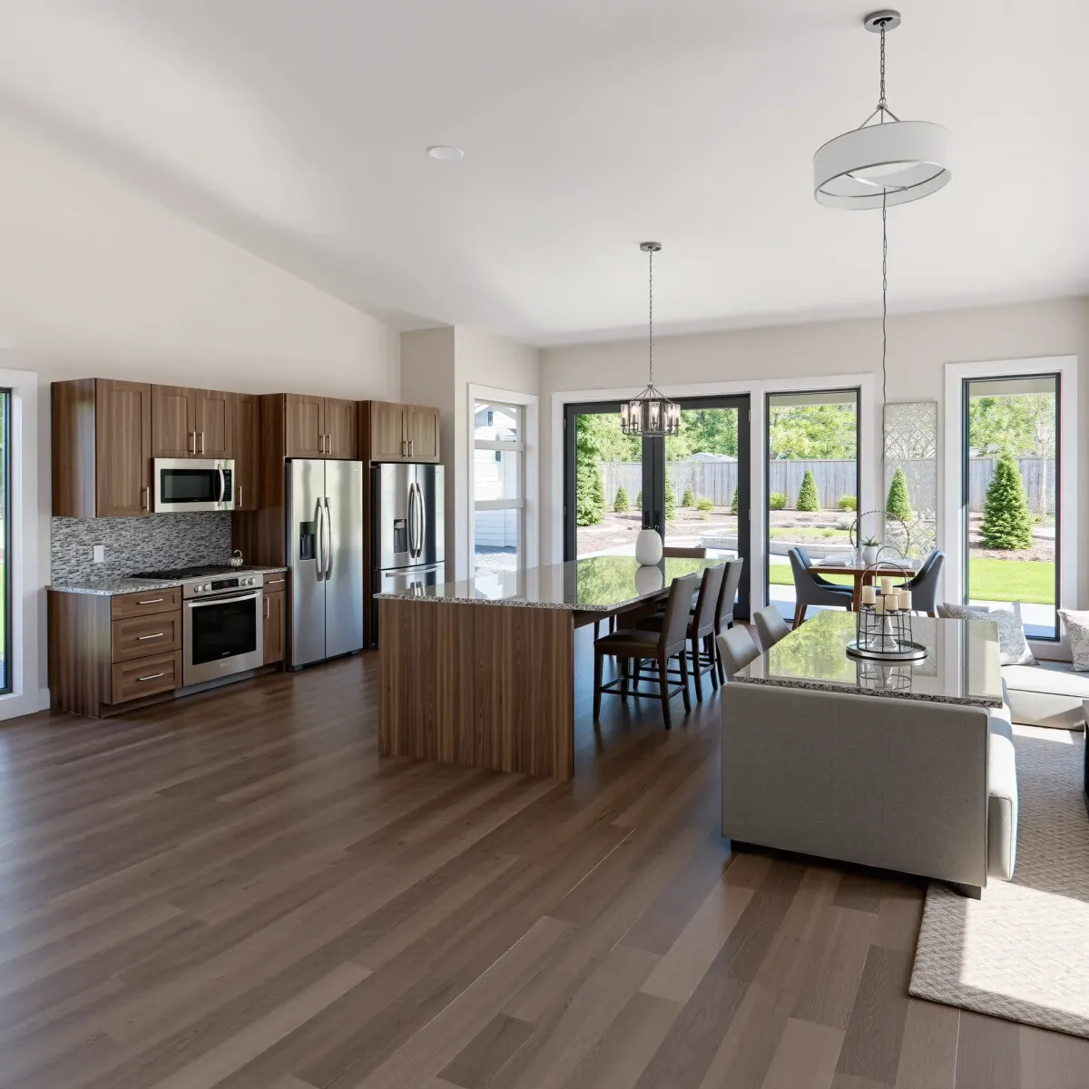 Recently remodeled home in Rutledge, TN featuring modern open living space, hardwood floors, large windows, and stylish kitchen.