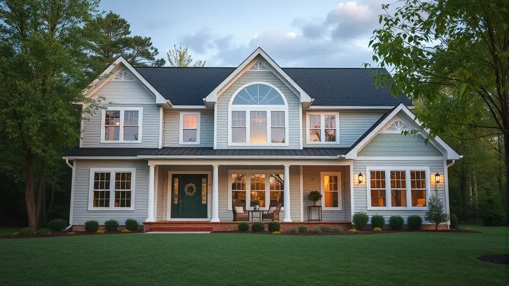 Renovated home interior with modern design, hardwood floors, neutral walls, large windows, and a scenic Greeneville view.