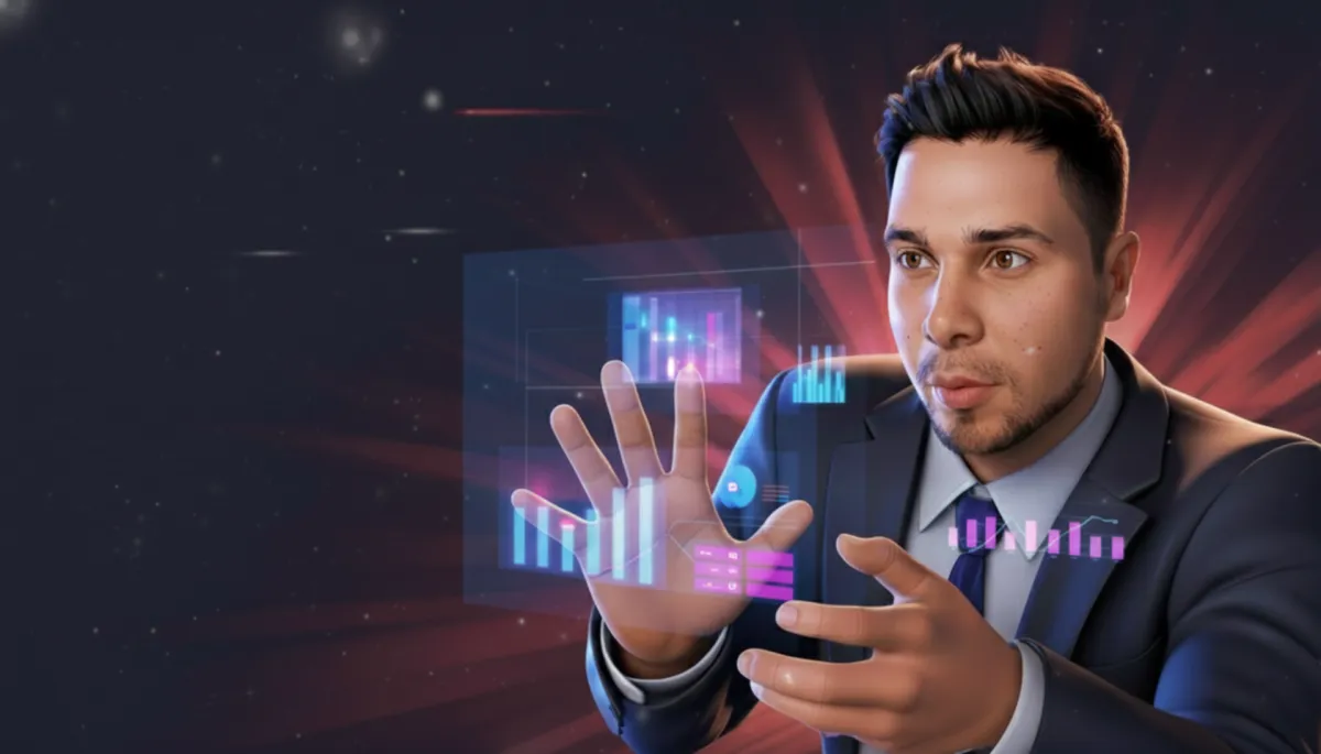 a large display of blue lights in a dark room