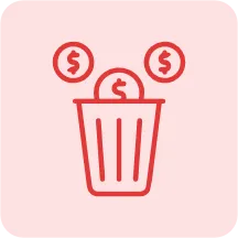 image of money going into the trash