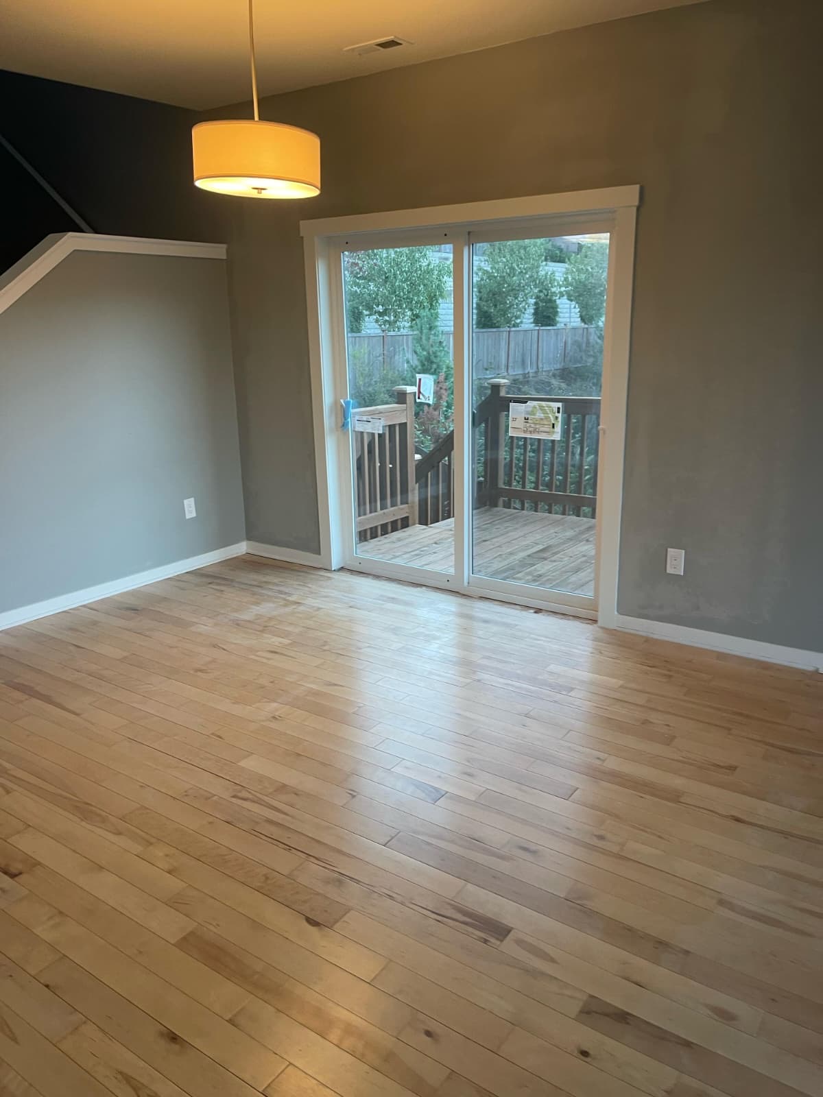 New door cut through wall for custom second floor deck in Issaquah