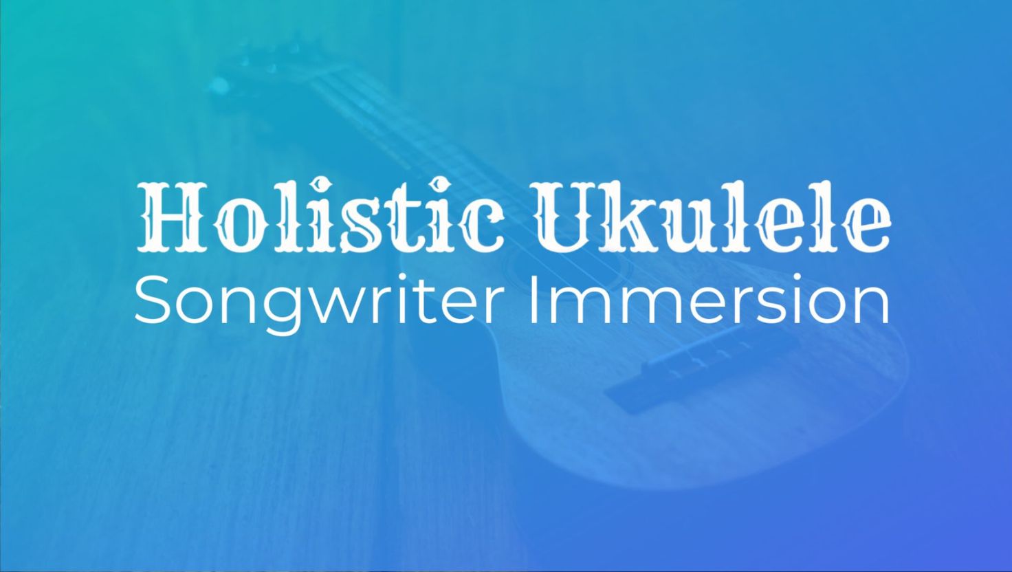 Man playing a ukulele outdoors