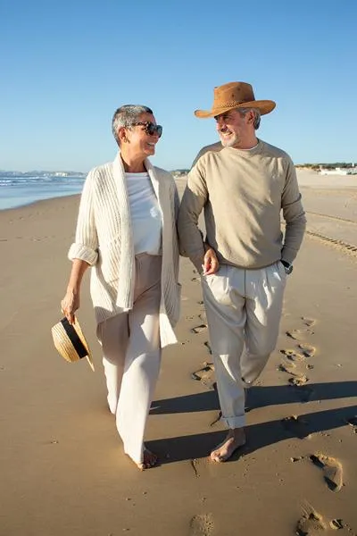 Happy couple in a beach