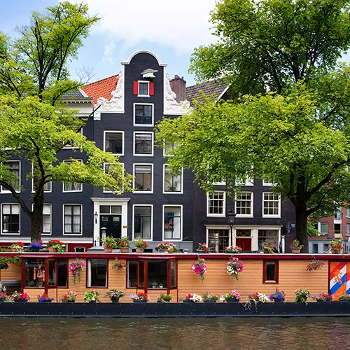 Amsterdam boat & flowers