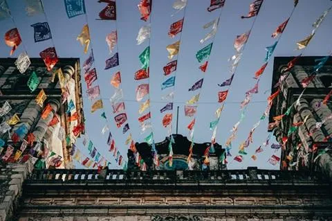 Colorful street decorations