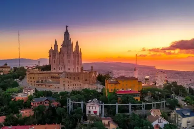 Mount Tibidabo in Barcelona, Spain,