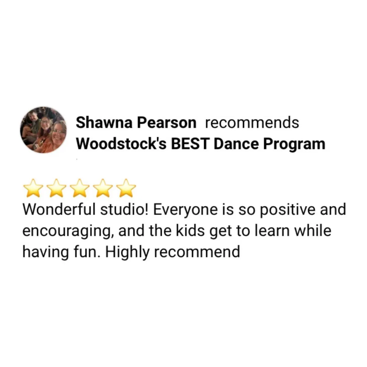 Review For Woodstock's BEST Dance Program