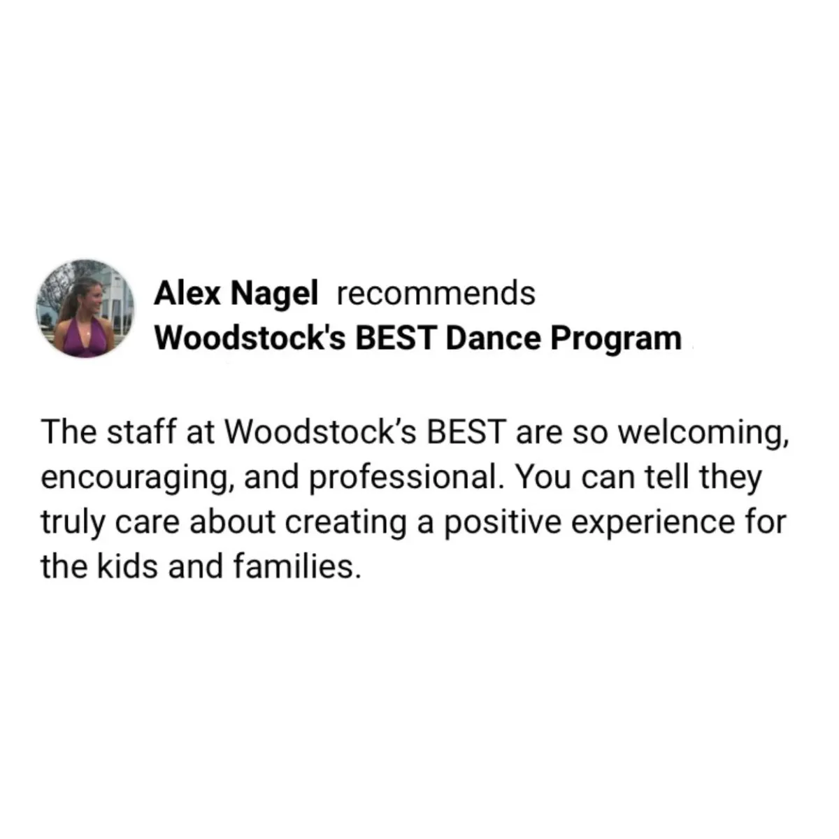 Review For Woodstock's BEST Dance Program