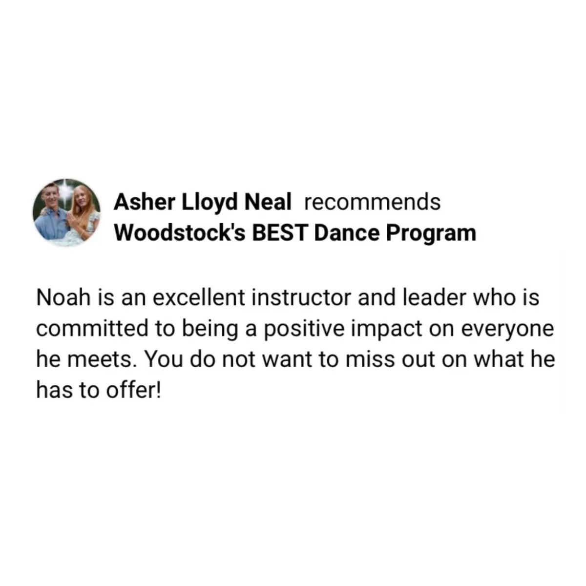 Review For Woodstock's BEST Dance Program