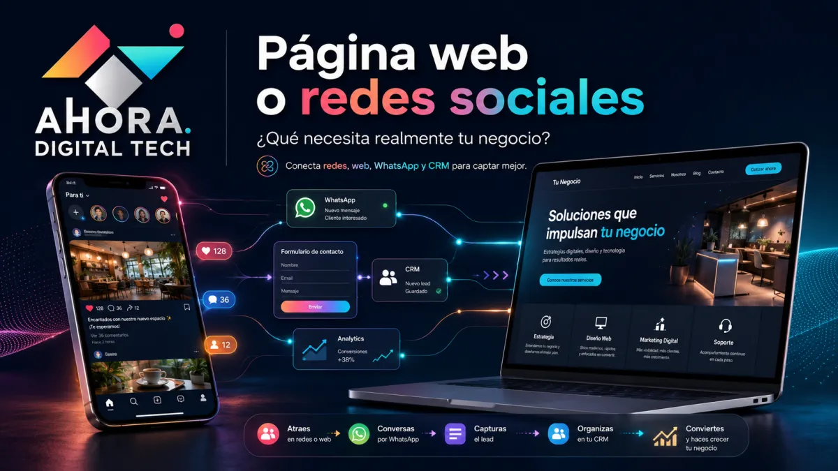 Comparación entre página web y redes sociales para un negocio local