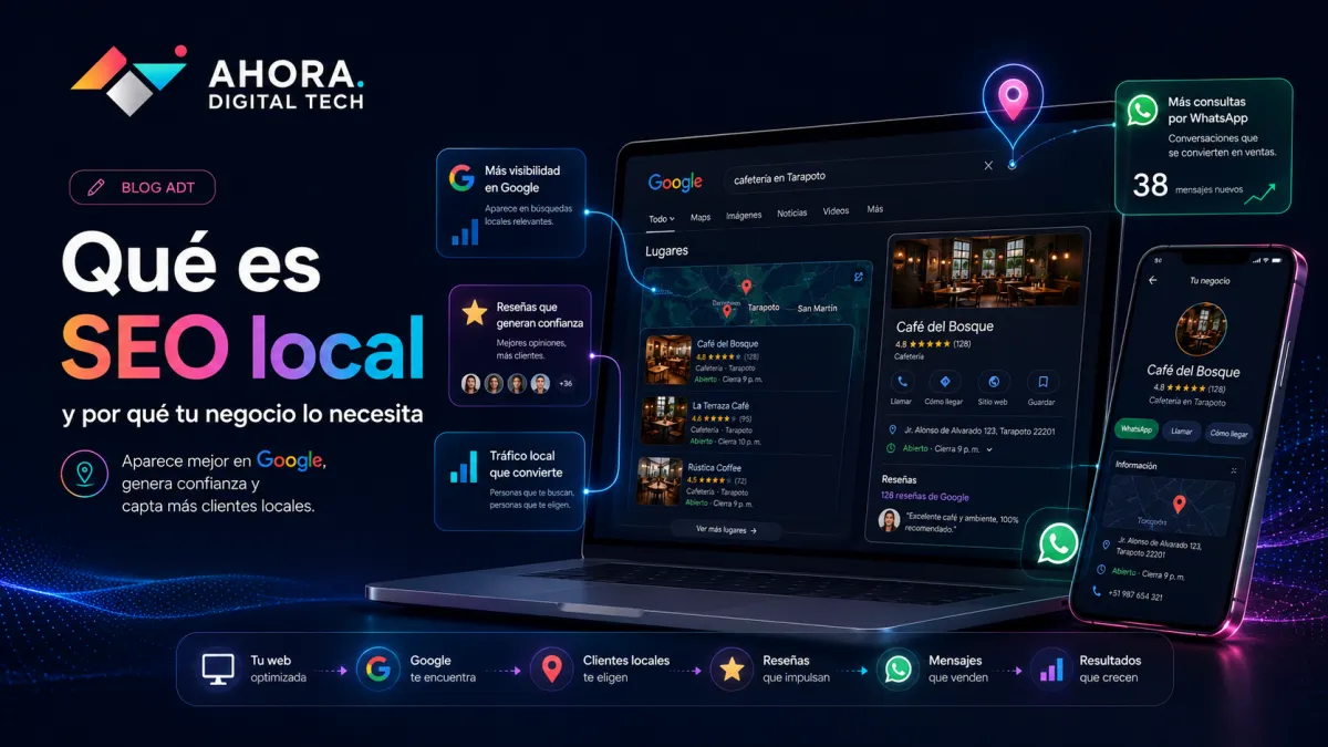 Gráfico de SEO local mostrando negocios en Google Maps