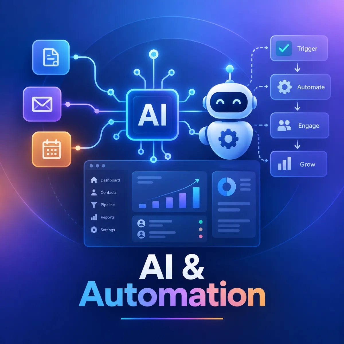 AI and GoHighLevel automation for lead follow-up, CRM workflows and appointment booking