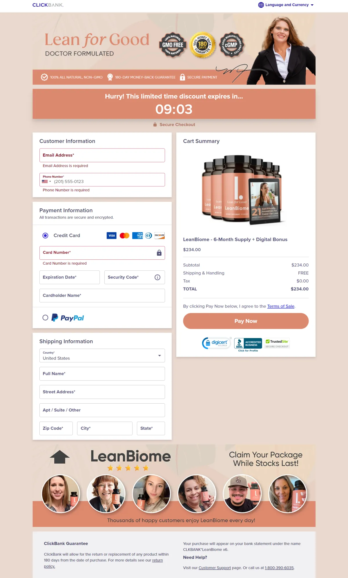 LeanBiome Buy Now Button