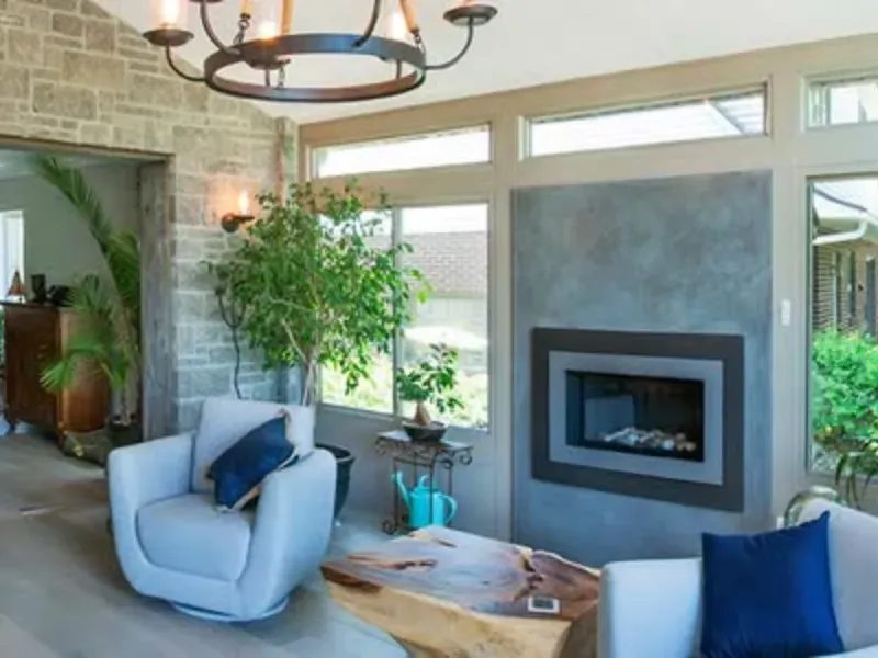 Sun-filled room framed by energy-efficient EcoView windows
