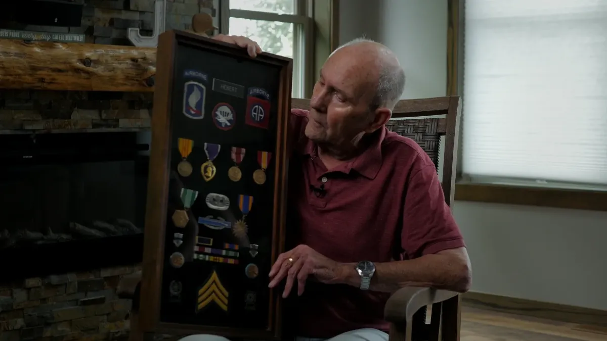 Veteran with his military medals
