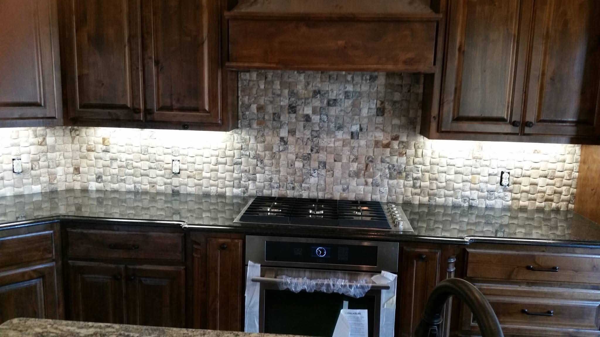 Cobblestone stove backsplash