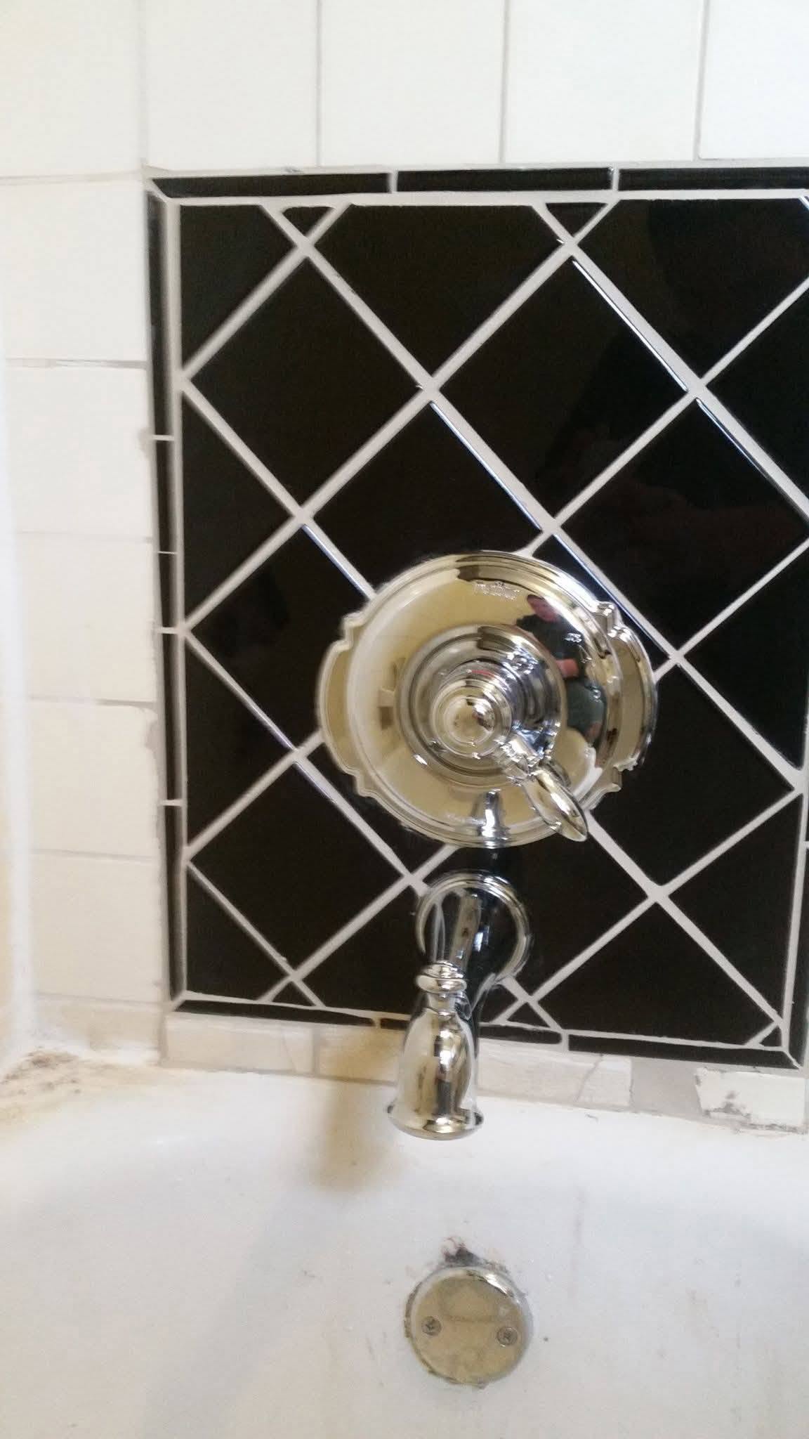 Black tiled backsplash in Tulsa
