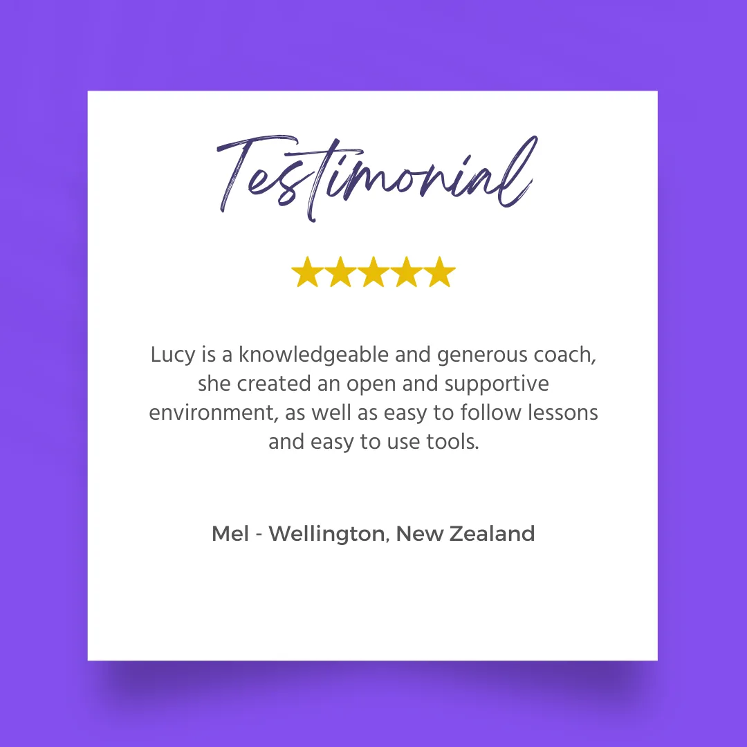 Testimonial from creative coaching program – artist shares transformation in confidence and visibility