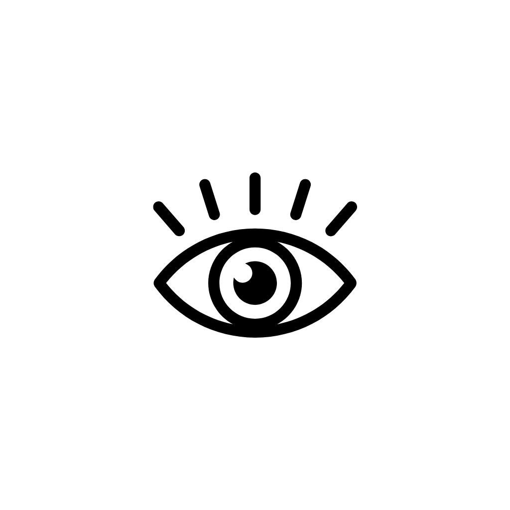 Icon of an eye inside a stylized circle