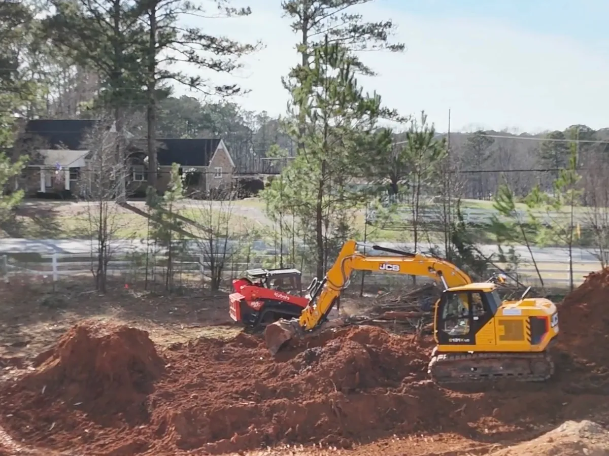 Site preparation work clearing and leveling land for future development
