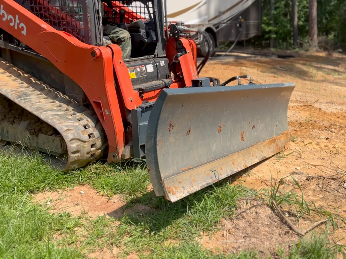 Land preparation using specialized equipment to open access and define usable space