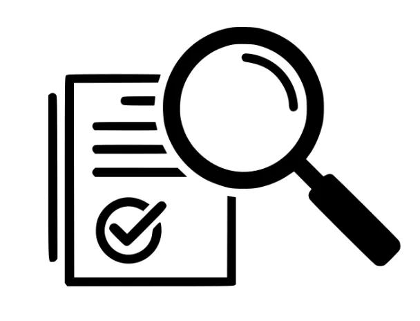 checklist with magnfying glass Ion