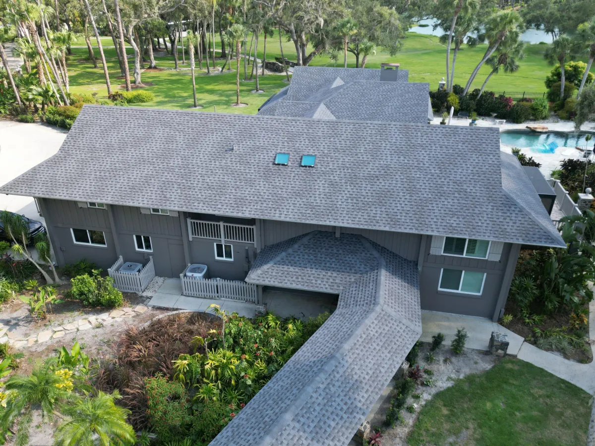 Complete residential shingle roof replacement featuring high-definition shingles and advanced leak protection by GMS Roofing and Construction LLC.