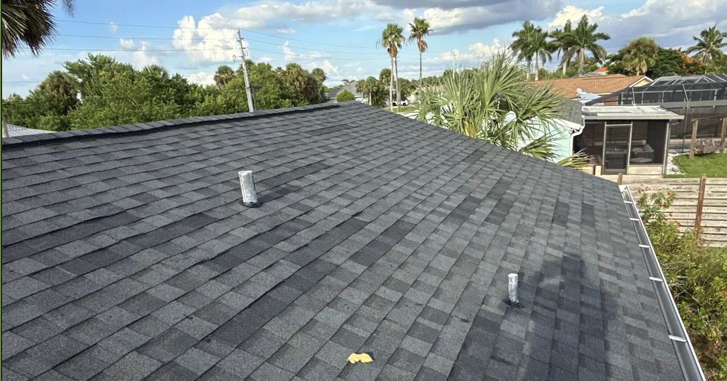 Expert storm damage restoration featuring high-quality shingle replacement and roof sealing to prevent leaks by GMS Roofing and Construction LLC.