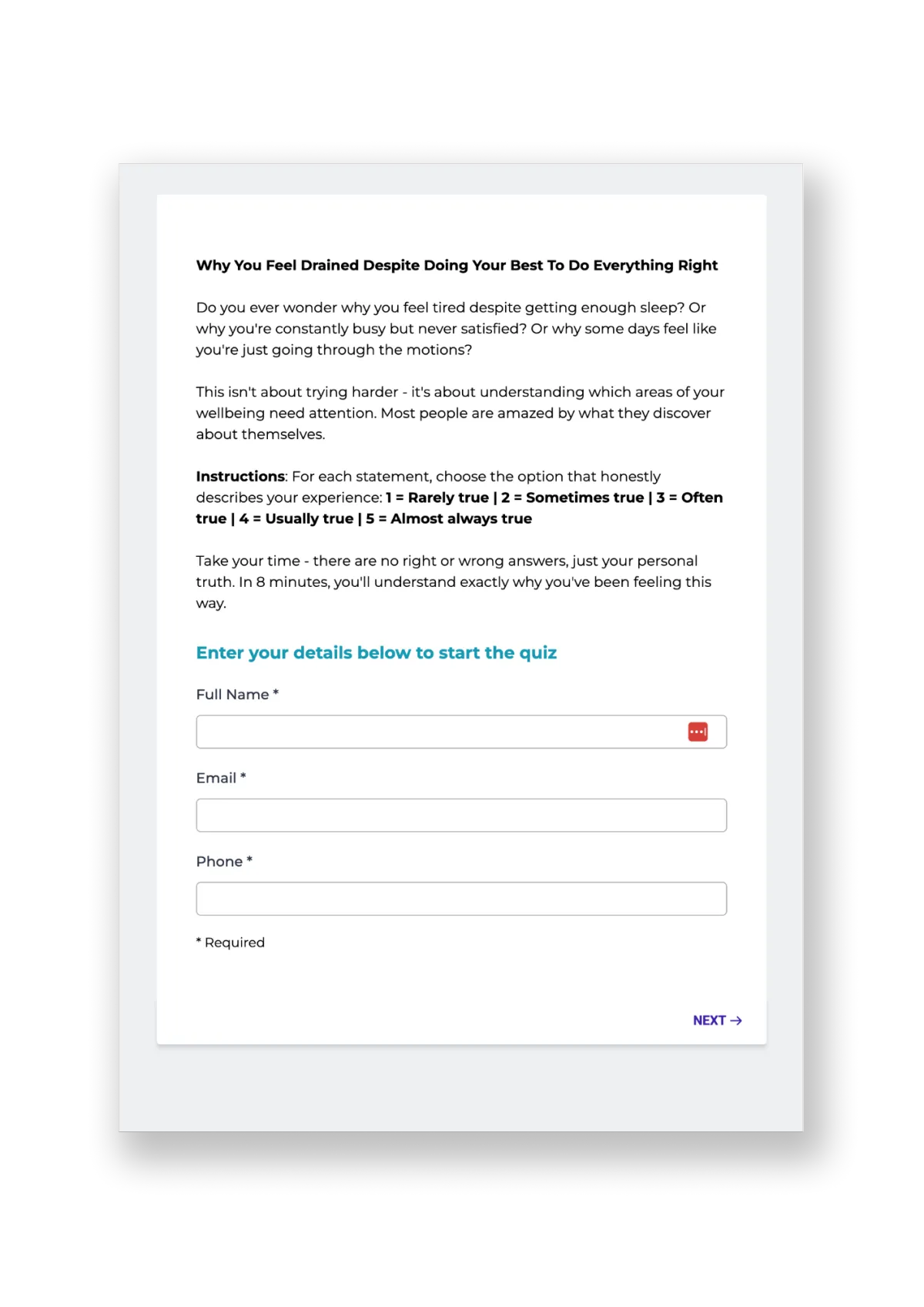 Hidden Wellbeing Gaps Quiz