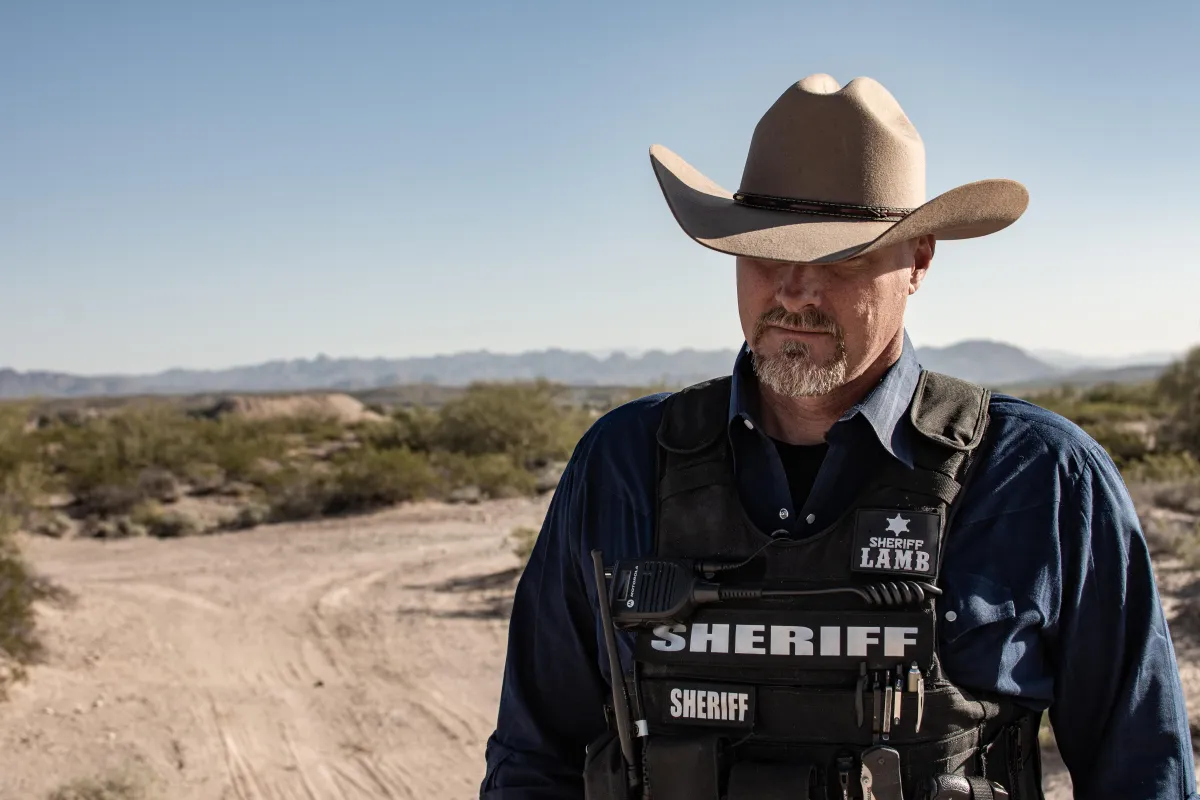 Photo portrait of Sheriff Mark Lamb in the desert